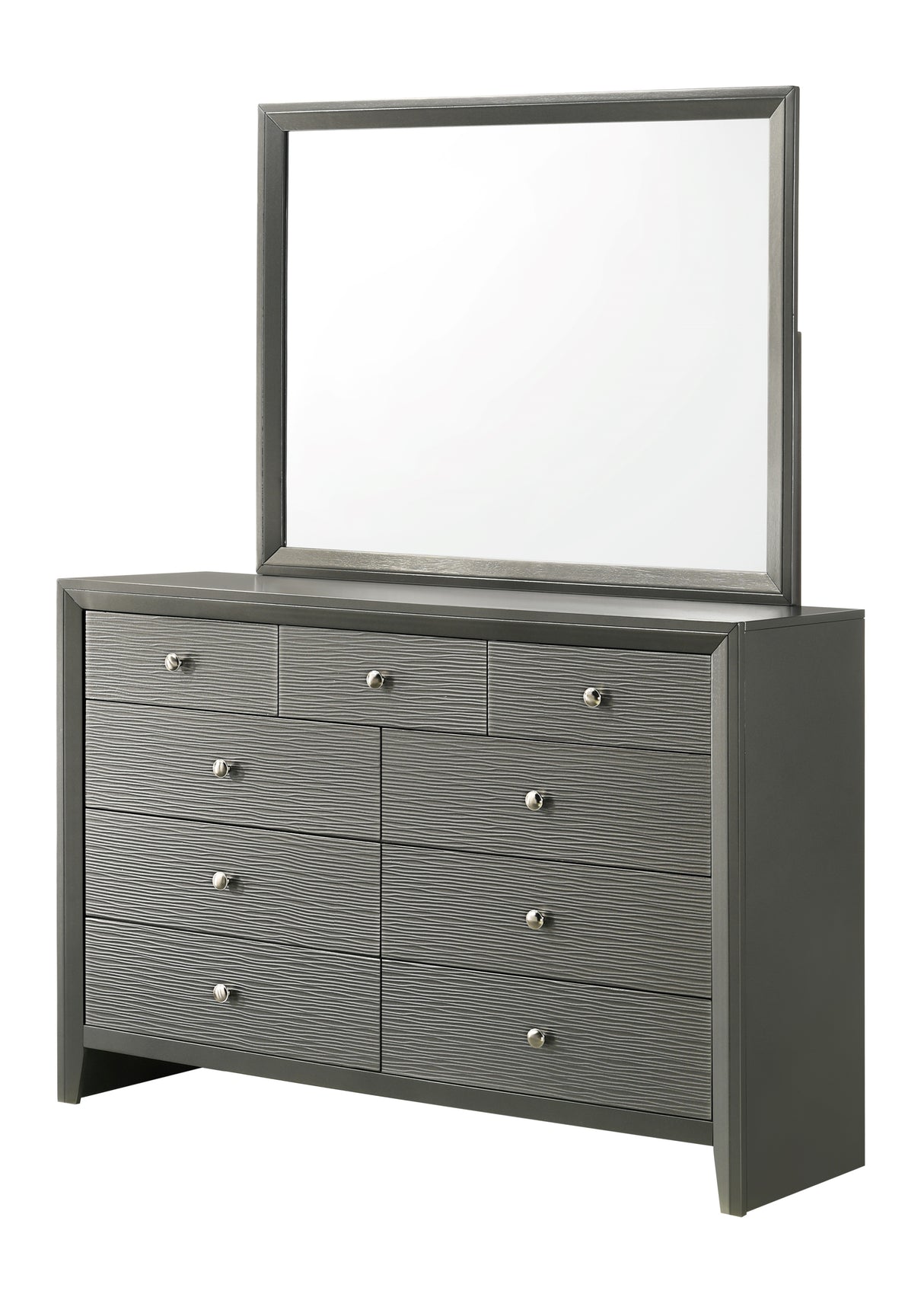 Denker Gunmetal Bedroom Group dresser and mirror