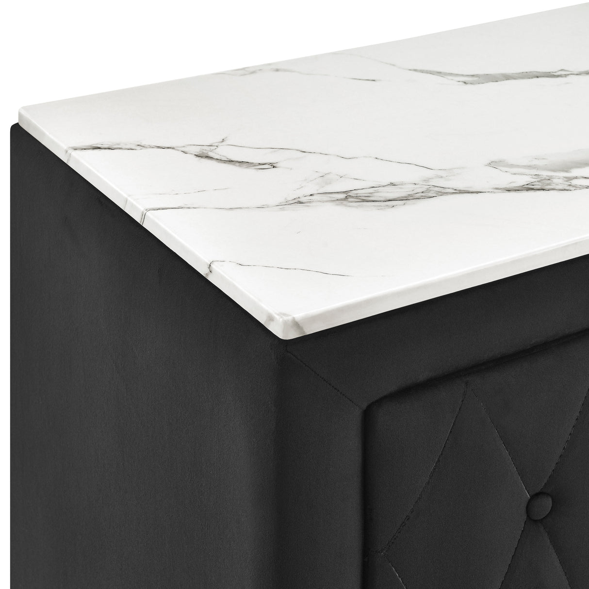 Annabelle Canopy Bed Black nightstand
