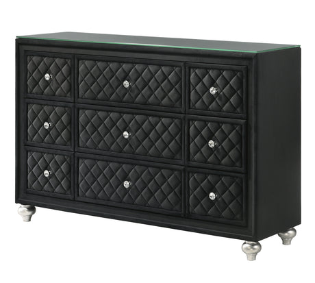 Cameo Panel Bedroom Group - Black dresser