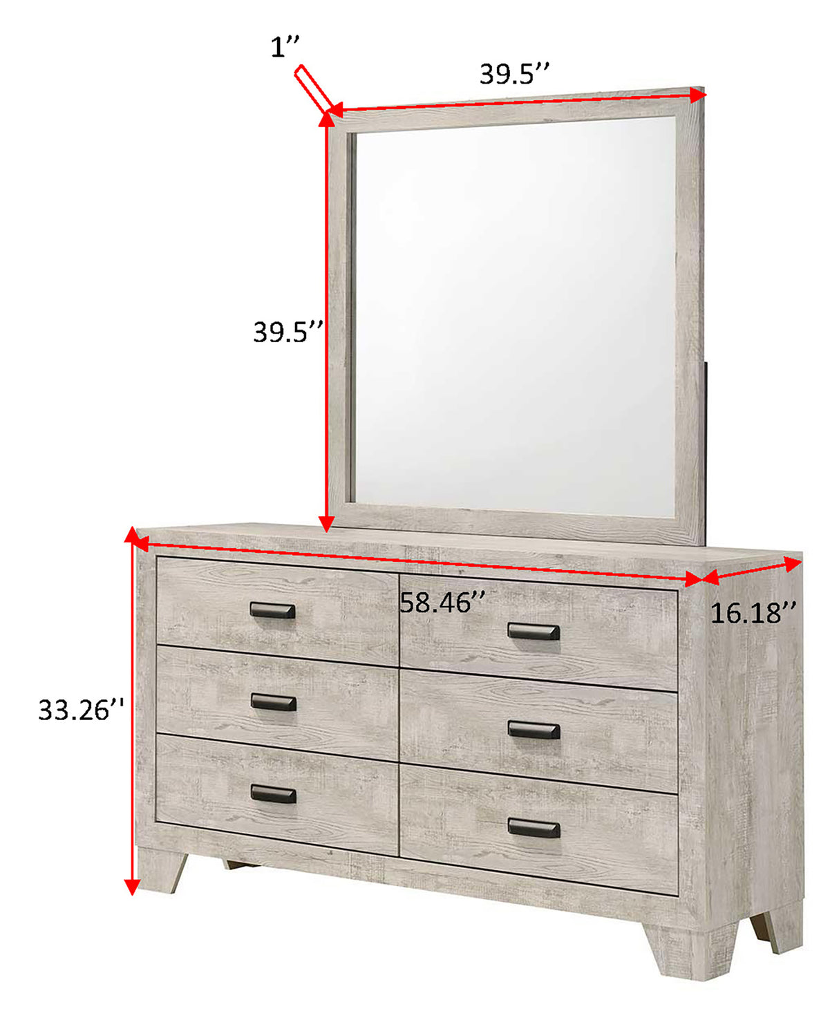 Millie Mirror - White