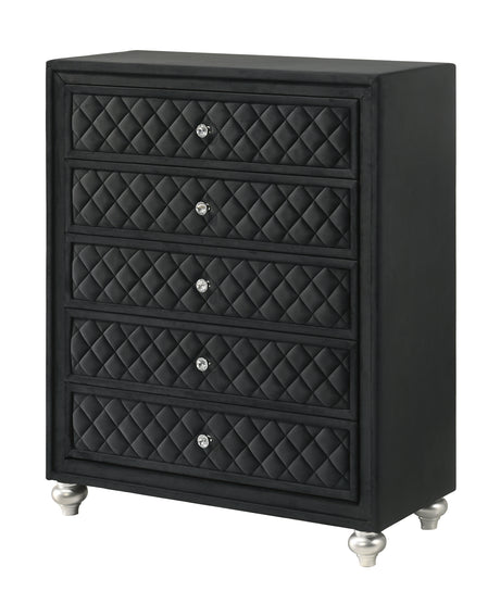 Cameo Panel Bedroom Group - Black chest
