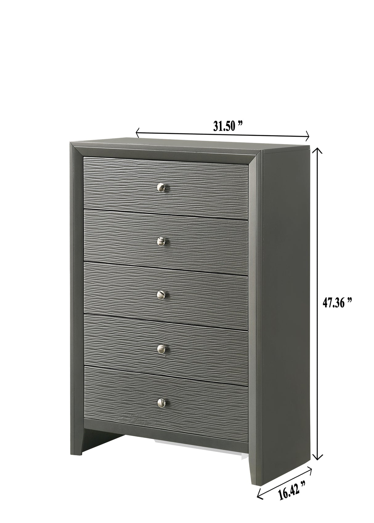 Denker Gunmetal Bedroom Group chest