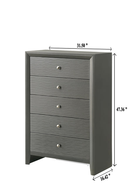 Denker Gunmetal Bedroom Group chest