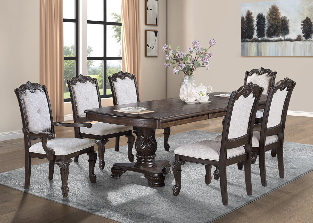 Kiera Dining Set-Coffee Brown