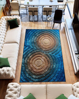 3d Shaggy Area Rug 879 Blue