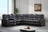 Jax Gray 3 PC Reclining Sectional w/ LED & Speakers