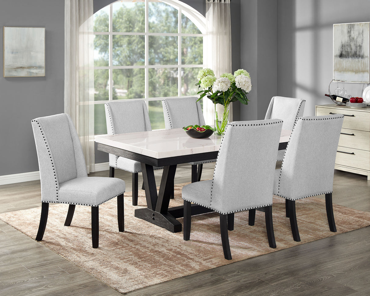 Varley Marble Table/Wing Chairs,Bench