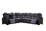 Jax Gray 3 PC Reclining Sectional w/ LED & Speakers
