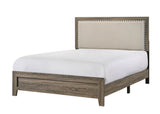 Millie Upholstered Bed Group Grey Queen bed