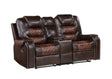 Harlow manual reclining loveseat with console, brown