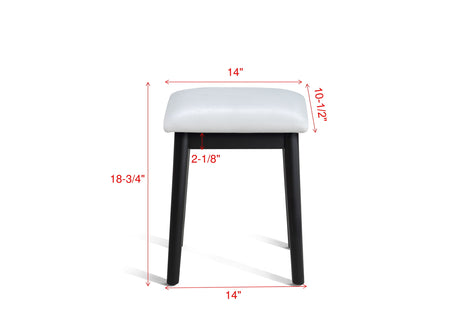 Cecilia Vanity Table & Stool-Black
