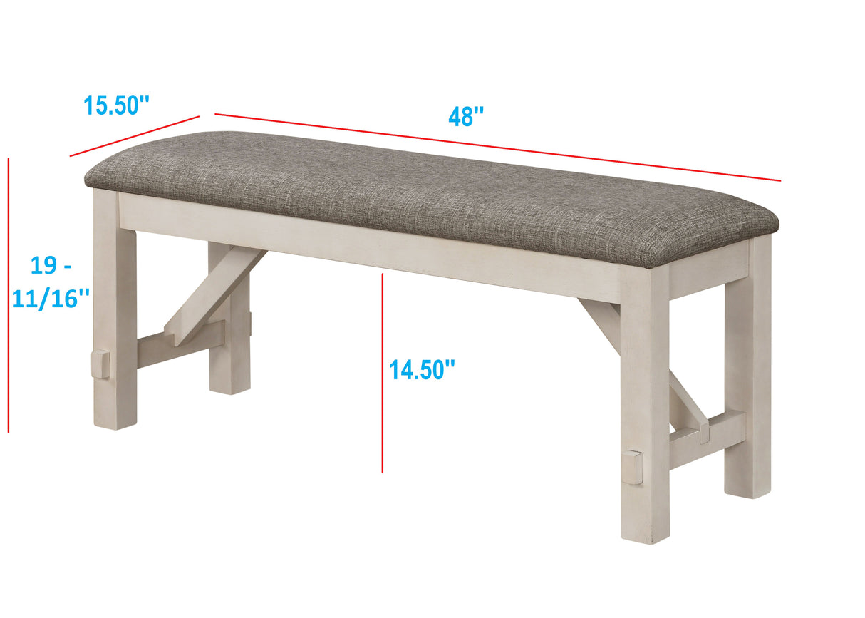 Maribelle 6p with Bench Chalk Warmgrey