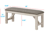 Maribelle 6p with Bench Chalk Warmgrey