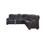 Jax Gray 3 PC Reclining Sectional w/ LED & Speakers