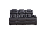 Jax Gray 3 PC Reclining Sectional w/ LED & Speakers