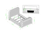 Natalia Bed W/Fireplace,Tv Lift Gy King bed
