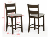 Lester 5-Piece Ctr Height Table Set Brown