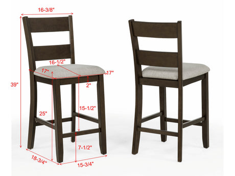 Lester 5-Piece Ctr Height Table Set Brown