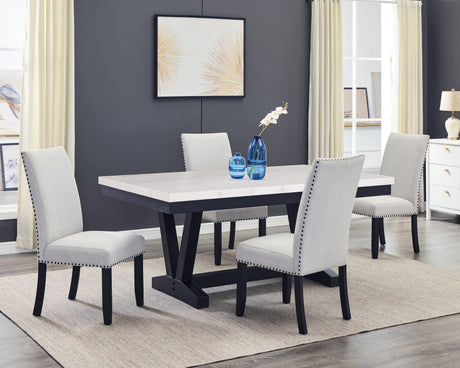 Varley Marble Table/Wing Chairs,Bench