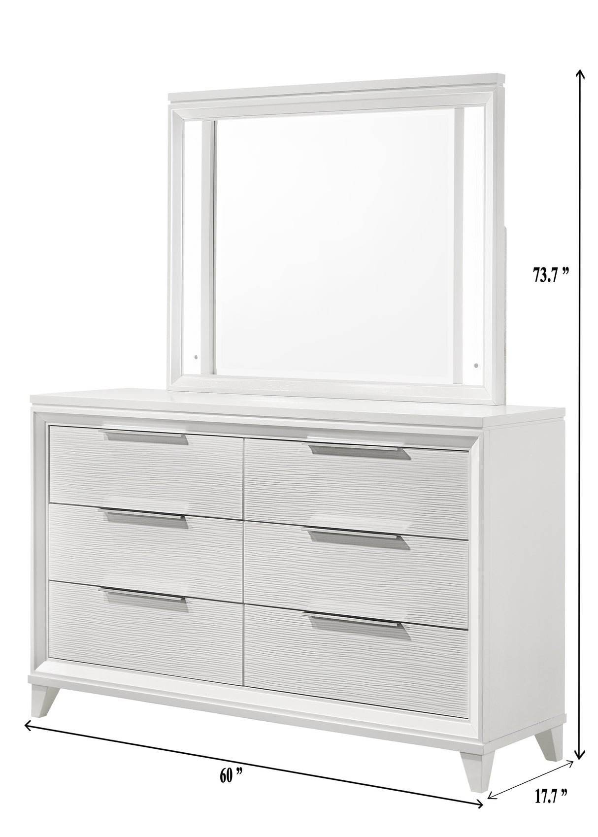 Cressida Bedroom Group White dresser and mirror
