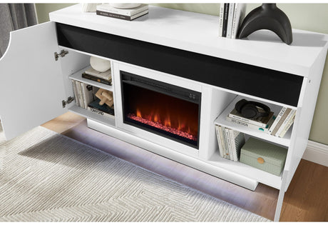 Lily White Entertainment Unit 72 W Led Speakers Crystal Inserts