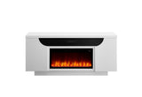 Aileen White 76" Entertainment Unit with LED, Speakers, Crystal and Pop Up Doors
