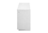Aileen White 76" Entertainment Unit with LED, Speakers, Crystal and Pop Up Doors