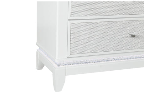Alina White Nightstand with LED and USB