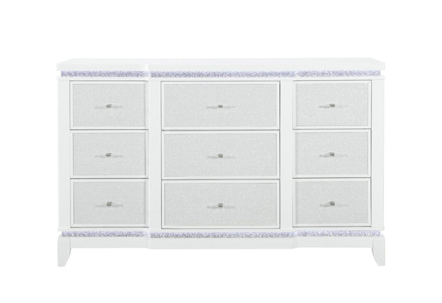 Alina White Dresser with LED