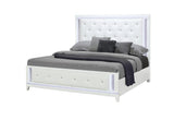 Alina White King Bed with LED