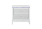 Alina White Nightstand with LED and USB