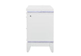 Alina White Nightstand with LED and USB