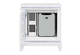 Alina White Nightstand with Cooler, LED, Speaker and USB