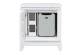 Alina White Nightstand with Cooler, LED, Speaker and USB