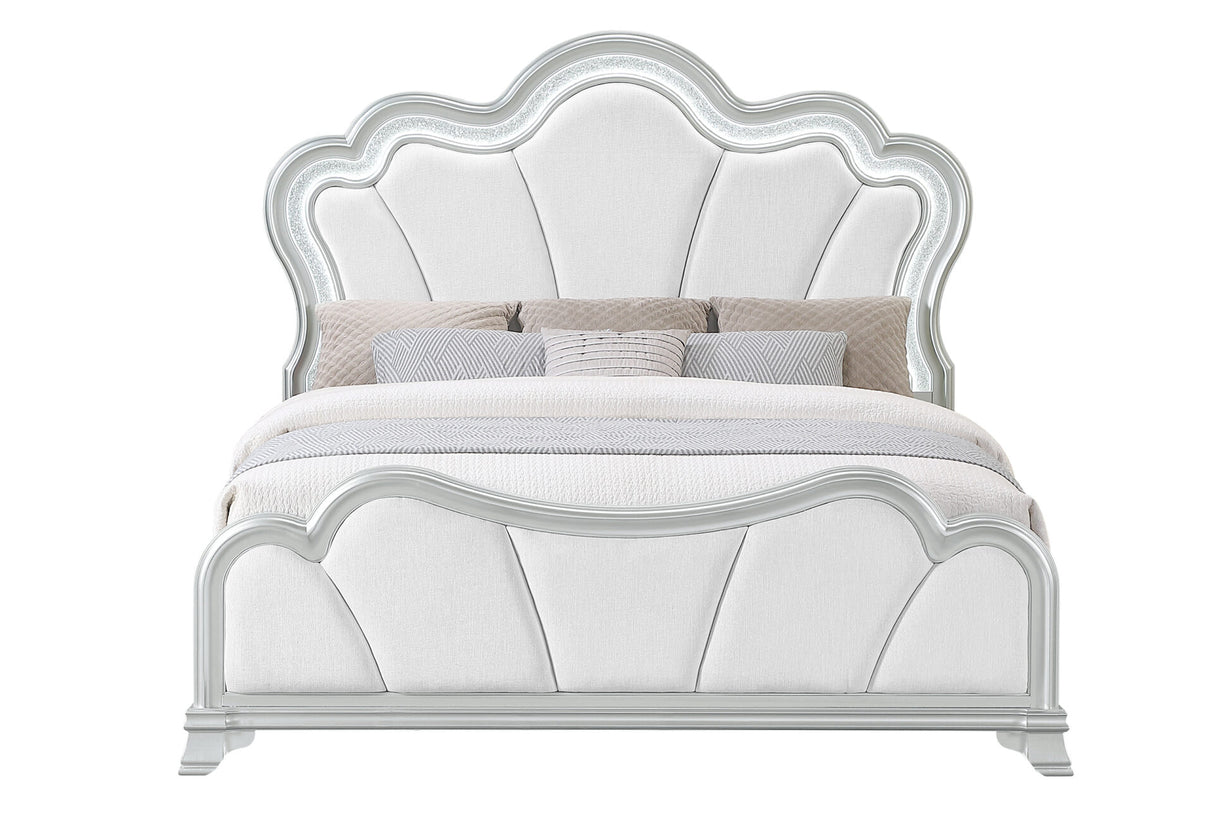Aria Silver King Bed with LED