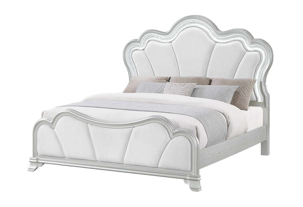 Aria Silver King Bed with LED