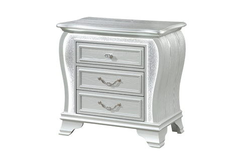 Aria Silver Nightstand with LED