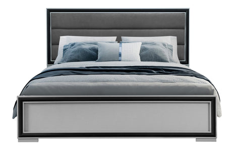 Amelia Grey Black Full Bed with LED