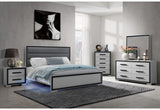 Amelia Grey Black Full Bed Group with LED