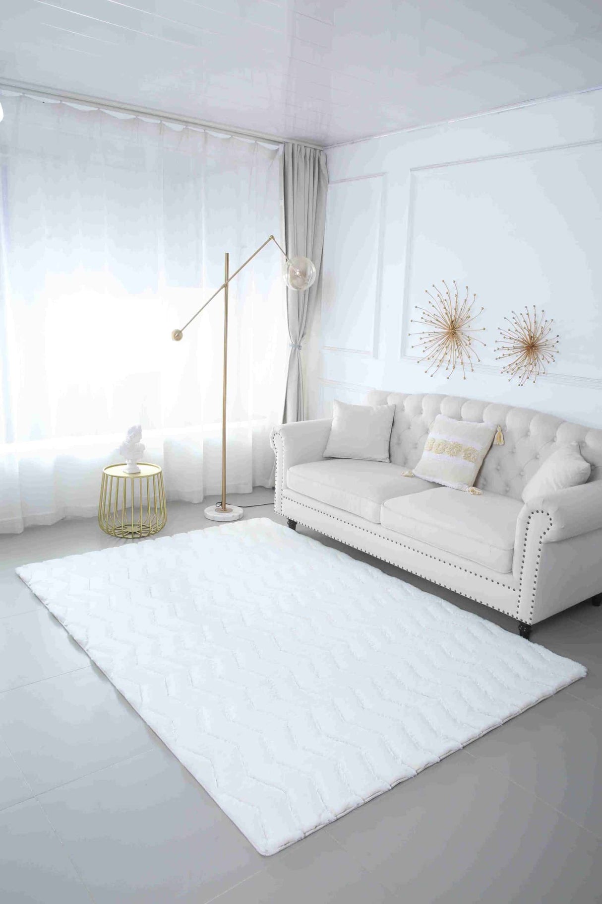 Ava Shaggy Rug Cream