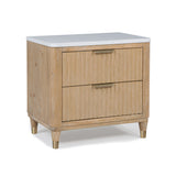 KARA NIGHT STAND-CERUSED NATURAL