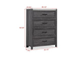 Mara Twin 3-Piece (Twin Bed, Dresser, Mirror) - Grey