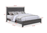 Mara Queen 4-Piece (Queen Bed, Dresser, Mirror, Chest) - Grey
