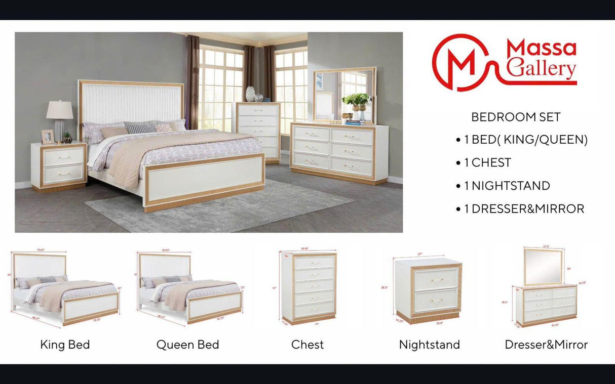 Lolo Queen Bed - Gold