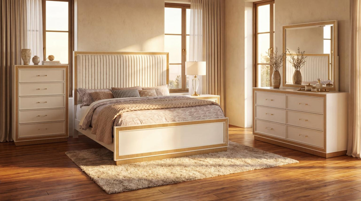 Lolo Queen Bed - Gold