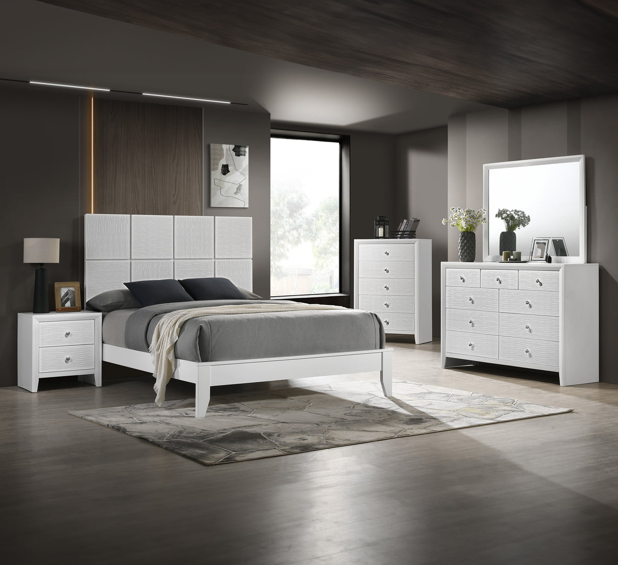 Denker White Full Bed