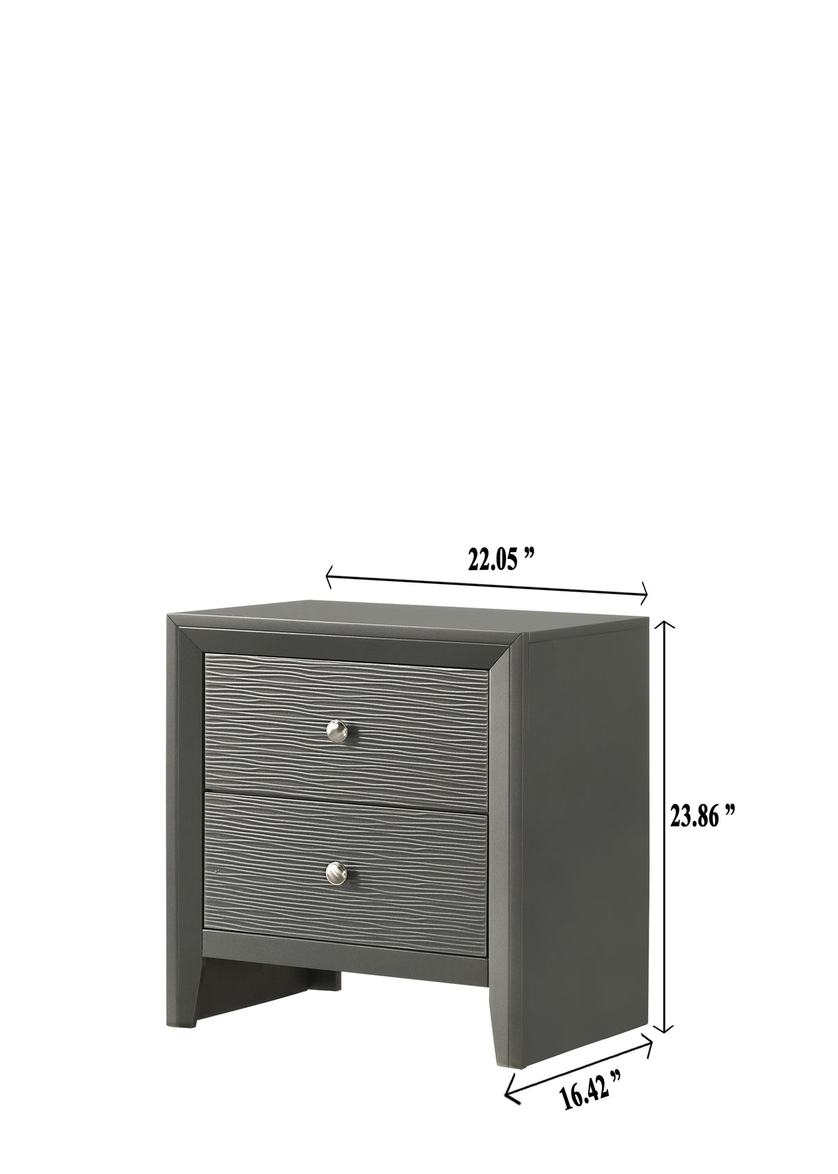 DENKER NIGHT STAND GUN METAL