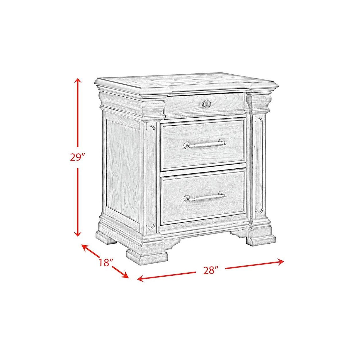 Amelio Nightstand - Antique White