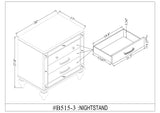 Emma Silver 3-Piece (King Bed, Dresser, Mirror) - Silver