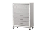 Emma Silver 5-Piece (Queen Bed, Dresser, Mirror, Nightstand, Chest)
